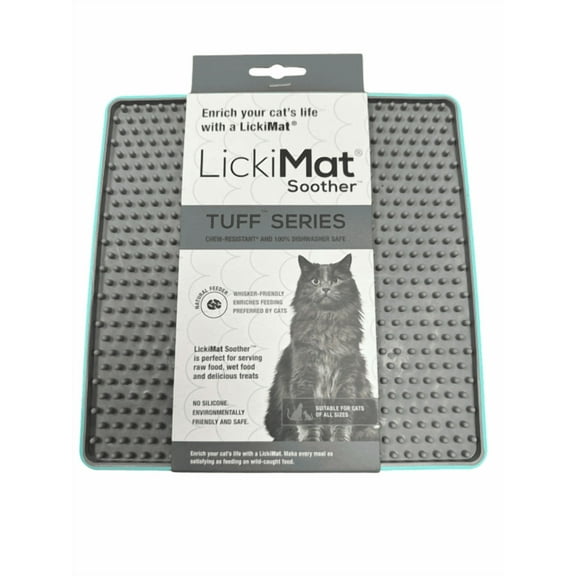 LickiMat Soother Tuff Series Cat or Dog Feeder Lick Mat, Turquoise