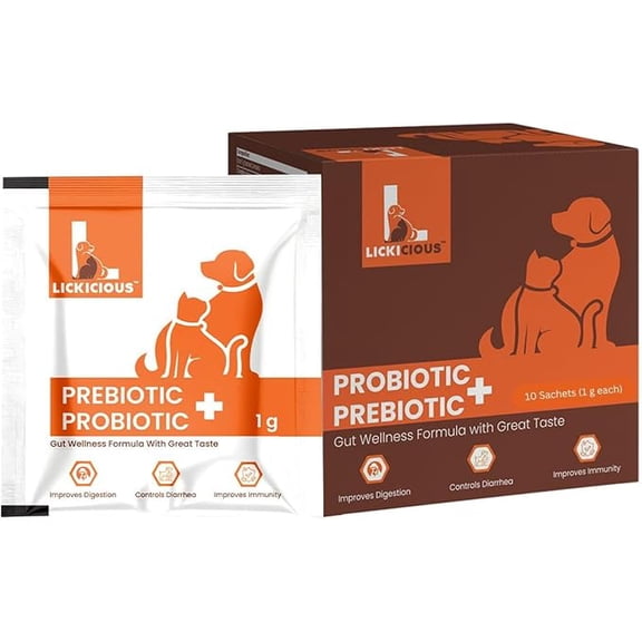 Lickicious Pre & Probiotics for Dogs & Cats, 10 Sachets