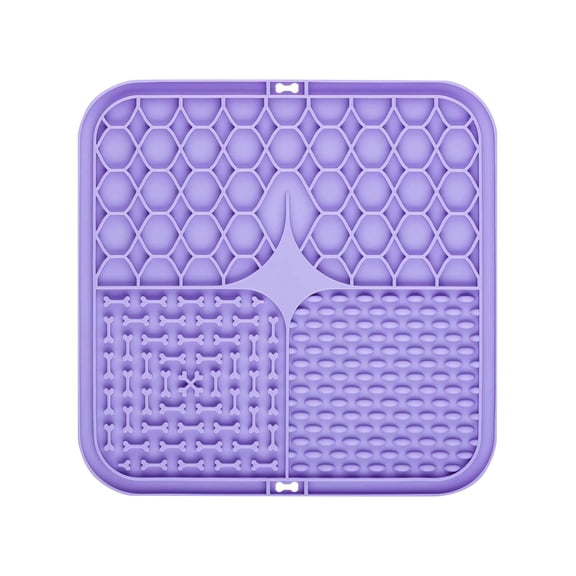 Licking Mat for Dogs with Suction Cups,Premium Lick Pad for Anxiety Relief,Slow Feeder Dog Bowls,Perfect for Bathing,Grooming and Training(7.8Inch,Purple)