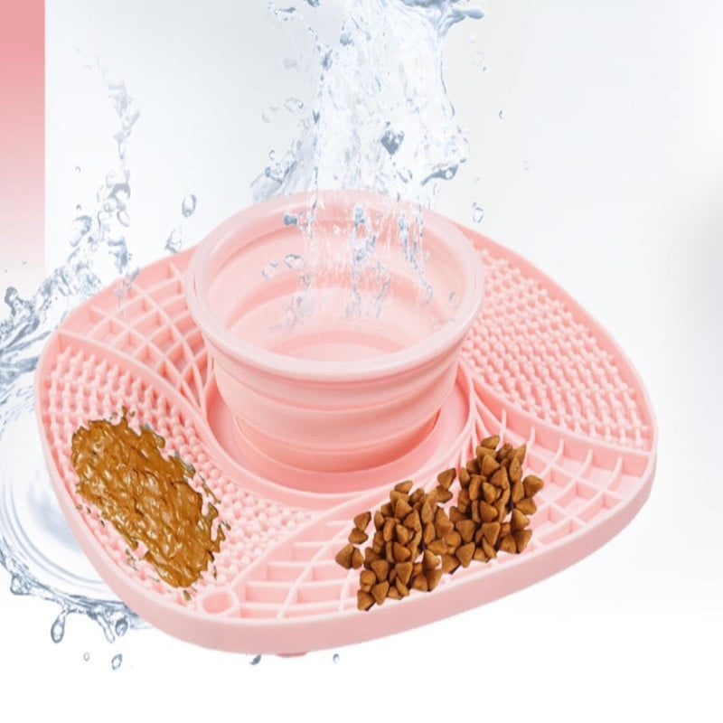 Licking Mat for Dogs, Upgraded Collapsible 3 in 1 Slow Feeder Dog