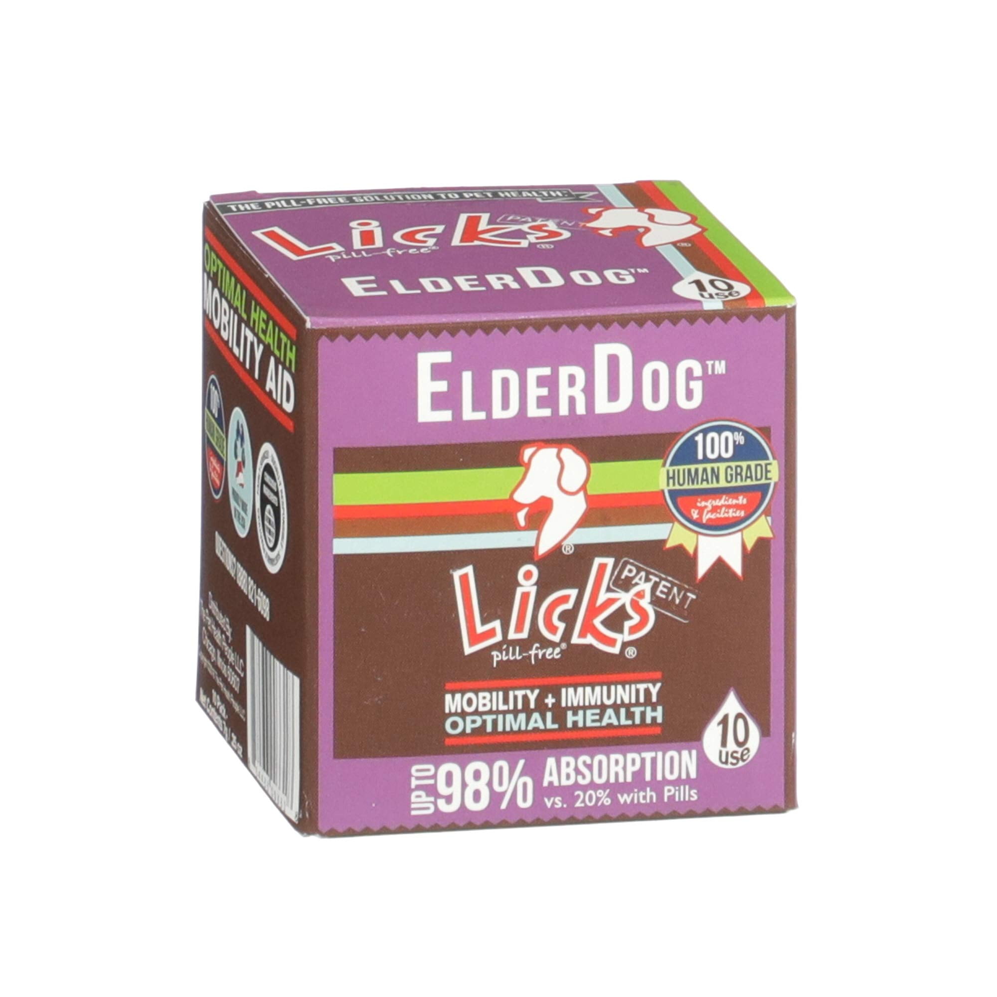 Licks Pill-Free ElderDog - Older Dog Vitamins and Supplements - Joint & Immune Support Supplements for Dogs - Dog Coat & Digestion Supplement for Senior Dogs - Gel Packets - Roasted Chicken, 10 Use
