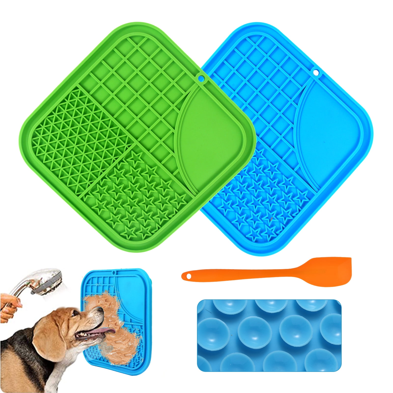 Licky Mats for Dogs, 2 Pack Dog Lick Mats with Suction Cup for Boredom