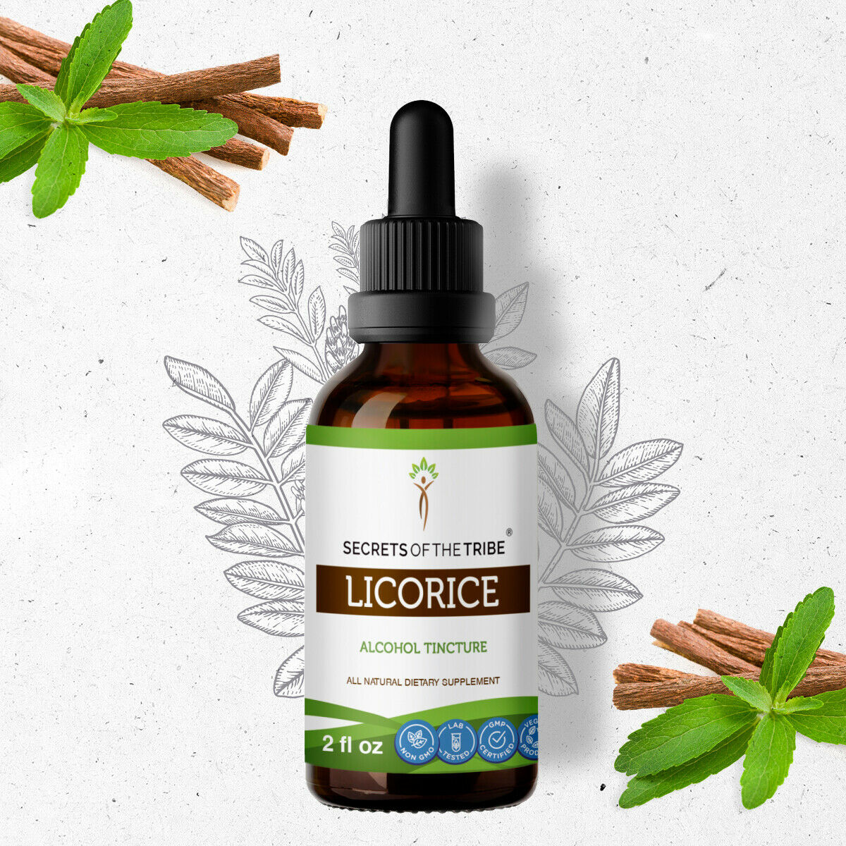 Licorice Tincture Alcohol Extract, Organic Licorice Glycyrrhiza Glabra