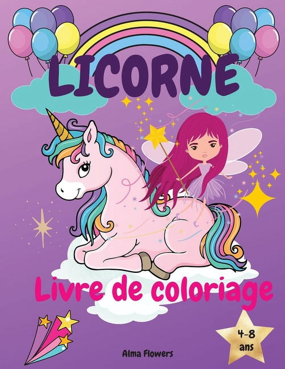 Grand sticker fête arc-en-ciel licorne - Anniversaire