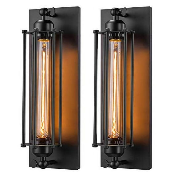 Licperron Industrial Wall Sconce E26 E27 Edison Vintage Wall Sconce Antique Wall Lamp Fixtures Bedside Bar Restaurant Hotel Lighting Decor 2 Pack