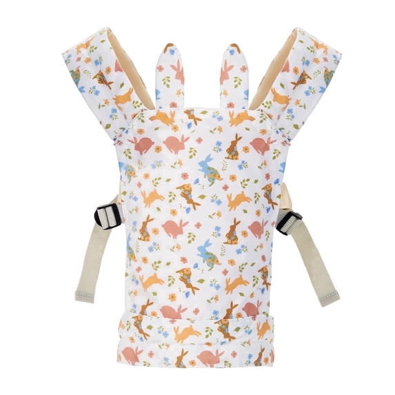 Lictin Baby Doll Carrier for Kids, Front and Back Doll Accessories Carrier for Girls 3+, with Adjustable Straps for Stuffed Animal Reborn Baby Doll, Pink Rabbit