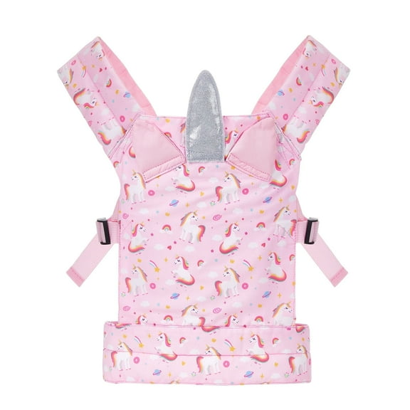 Lictin Baby Doll Carrier for Kids, Front and Back Doll Accessories Carrier with Adjustable Straps for Little Girls, Doll Carrier for Stuffed Animal Baby Doll, Pink