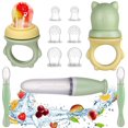 thumbnail image 1 of Lictin Baby Food Feeder, 11 Pcs Pacifier Feeding Supplies Set, Squeeze Spoon with Fresh Silicone Bottle, Infant Hot Safety Spoon, Baby Feeding Utensil Gift Box, 1 of 9