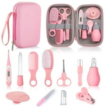Lictin Baby Grooming and Health Kit, Nursery Care Kit, Newborn Safety Health Care Set with Hair Brush,Comb,Nail Clippers and More for Newborn Infant Toddlers Baby Boys, Pink