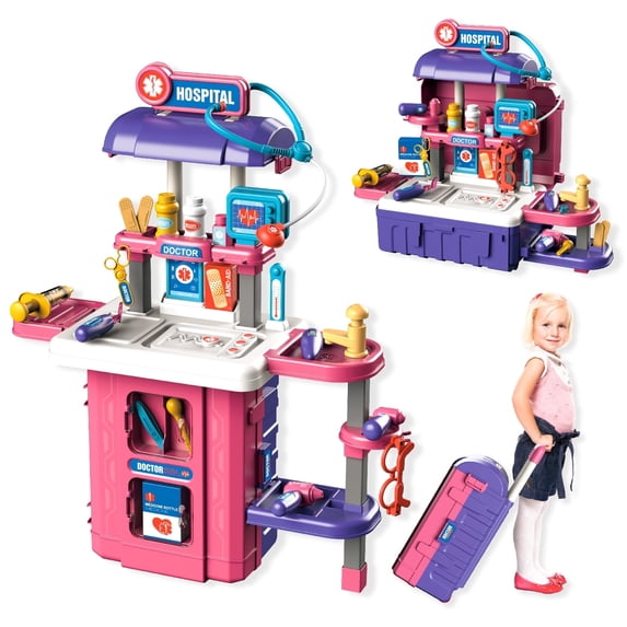 Lictin Doctor Kit for Kids, 38PCS Pretend Medical Playset with Stethoscope Toy, Play Doctor Kit for Toddler, Medical Role Play Toys Kit for Boys Girls