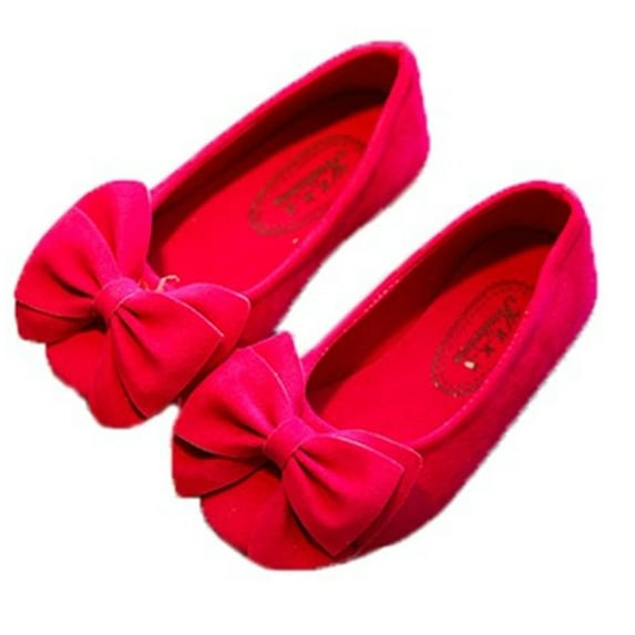 Licupiee Kids Girl Ballet Dance Shoes Princess BowKnot Dress Shoes Party Flat Shoes