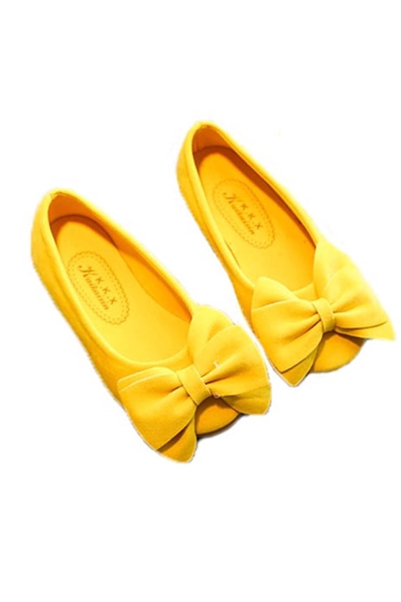 Kids Girl Ballet Dance Shoes Princess BowKnot Dress Shoes Party Flat Shoes