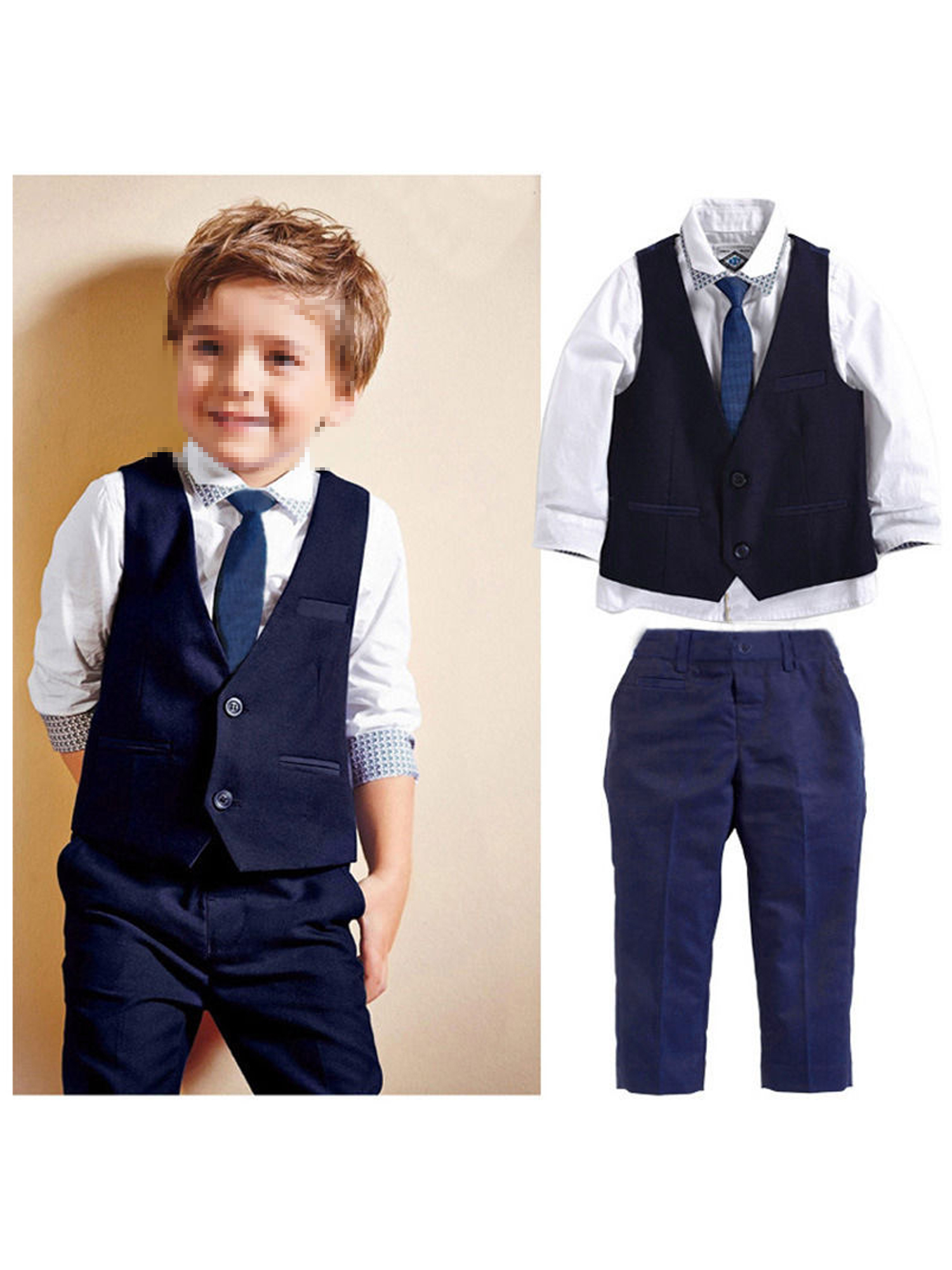Licupiee Little Toddler Gentleman Boys Party Clothes Outerwear+Shirt ...