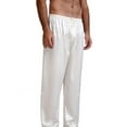 thumbnail image 1 of Licupiee Men's Classic Satin Sleep Pant Long Pajama Bottoms Solid Drawstring Loungwear Pants, 1 of 5