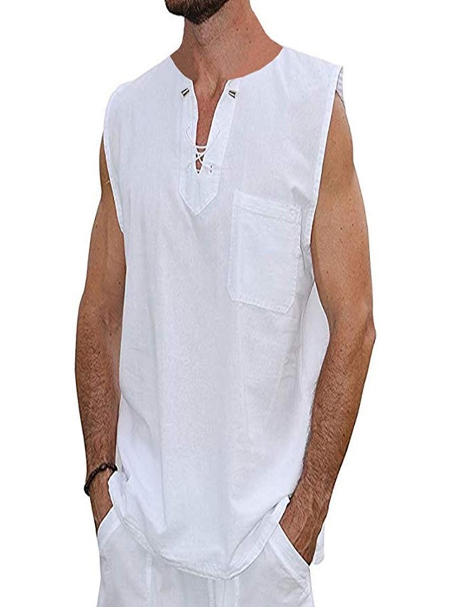 Mens casual clearance linen vest