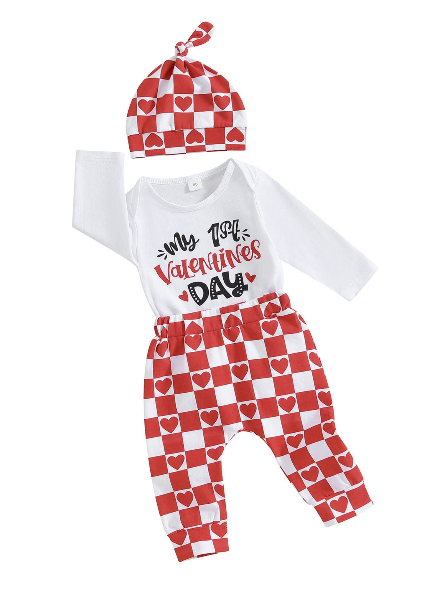 Licupiee Newborn Baby Boys Valentine's Day Outfit Sets White Long