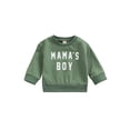 thumbnail image 1 of Licupiee Toddler Baby Boy Crewneck Sweatshirt Mama's Boy Long Sleeve Pullover Casual Sweater Fall Clothes, 1 of 6
