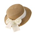 thumbnail image 1 of Toddler Straw Hat Little Girl Kids Summer Hats with Bow Beach Sun Protection Hats Wide Brim Floppy, 1 of 5