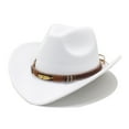 Licupiee Western Cowboy Hat Wide Brim Outdoor Fedora Hat Wool Felt