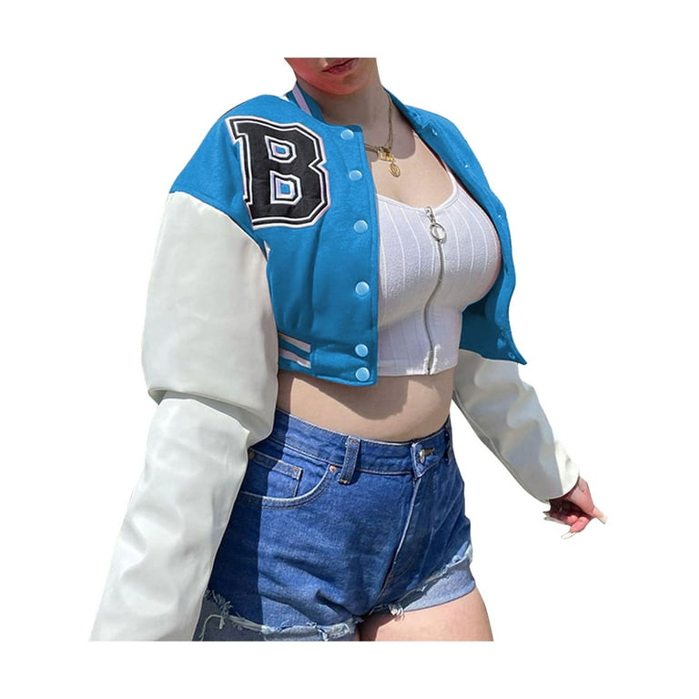 Blue and black colorblocked band jacket no school name