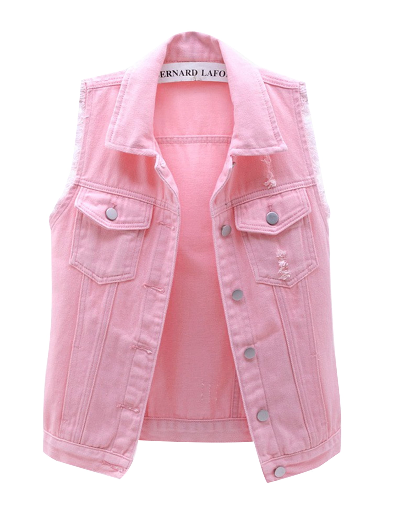 Ladies denim sleeveless jacket cheap