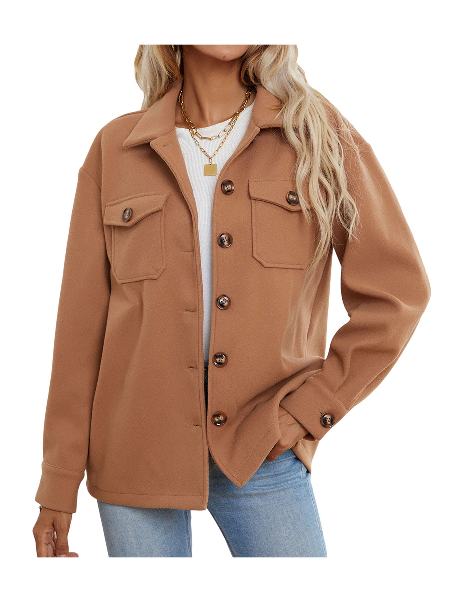 CHUOAND Women's Solid Color Jacket,my account with prime,1 dollar items  only,bulk t-shirts wholesale for printing,womens clothes clearance,sale