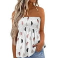 thumbnail image 1 of Licupiee Women's Tube Top Shirt Strapless Blouse Pleated Backless Stretchy Tunic Tanks Shirt Tops, 1 of 5
