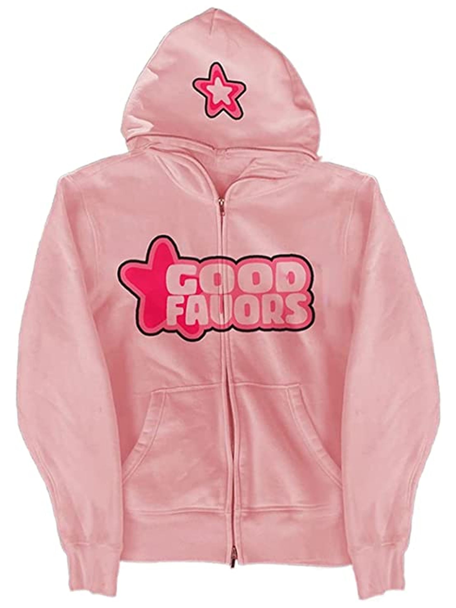 Licupiee Women's Y2K Sweatshirt Harajuku Star Printed Jackets Long