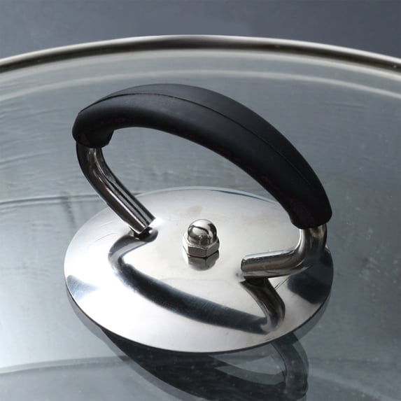 Lid Handle Pot Knob, Stainless Steel, Heat-resistant Design, Ergonomic Grip, Non-slip Grooves, Replacement Cookware Accessory, Topliu