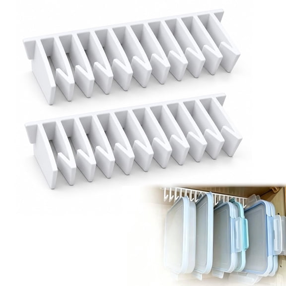 Lid Loft Lid Organizer, 10-Slot LidLoft Hanging Organizer for Cabinet, Upright Storage Holder for Round & Square Container Lids, Space-Saving Kitchen Organizer