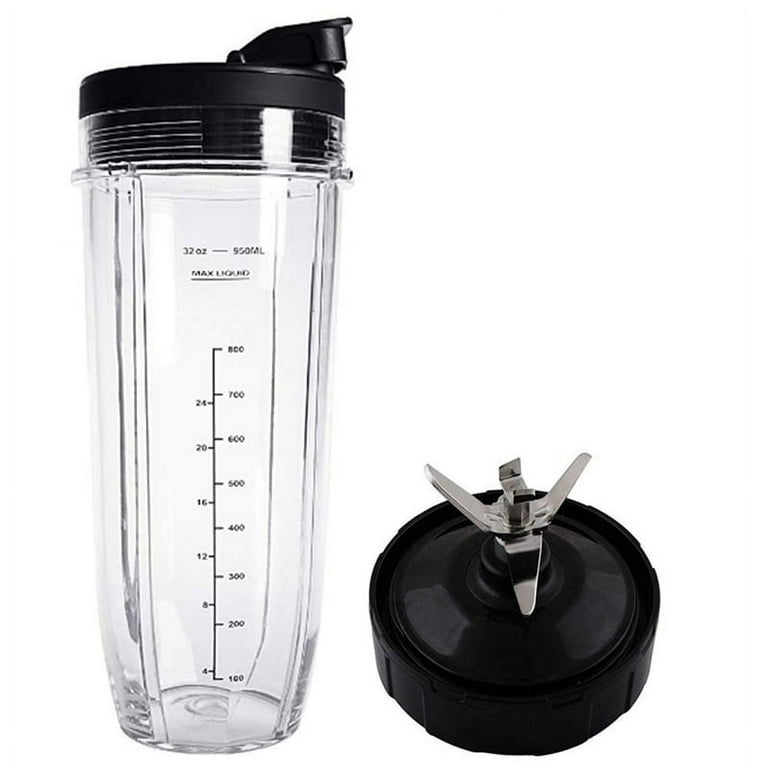Lid and 32OZ Cup and 7 Fins Blade for Compatible for Ninja Auto IQ 1000W  Blender Accessories BL482 