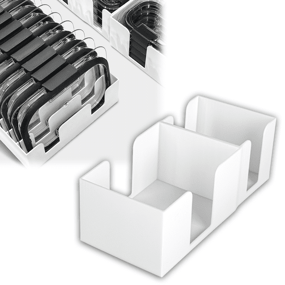 Lid organizer Compatible with Rubbermaid Brilliance series containers, Stackable Lid Holder Rack, Plastic lid storage solution to save kitchen cabinet space (300ml lid storage rack)
