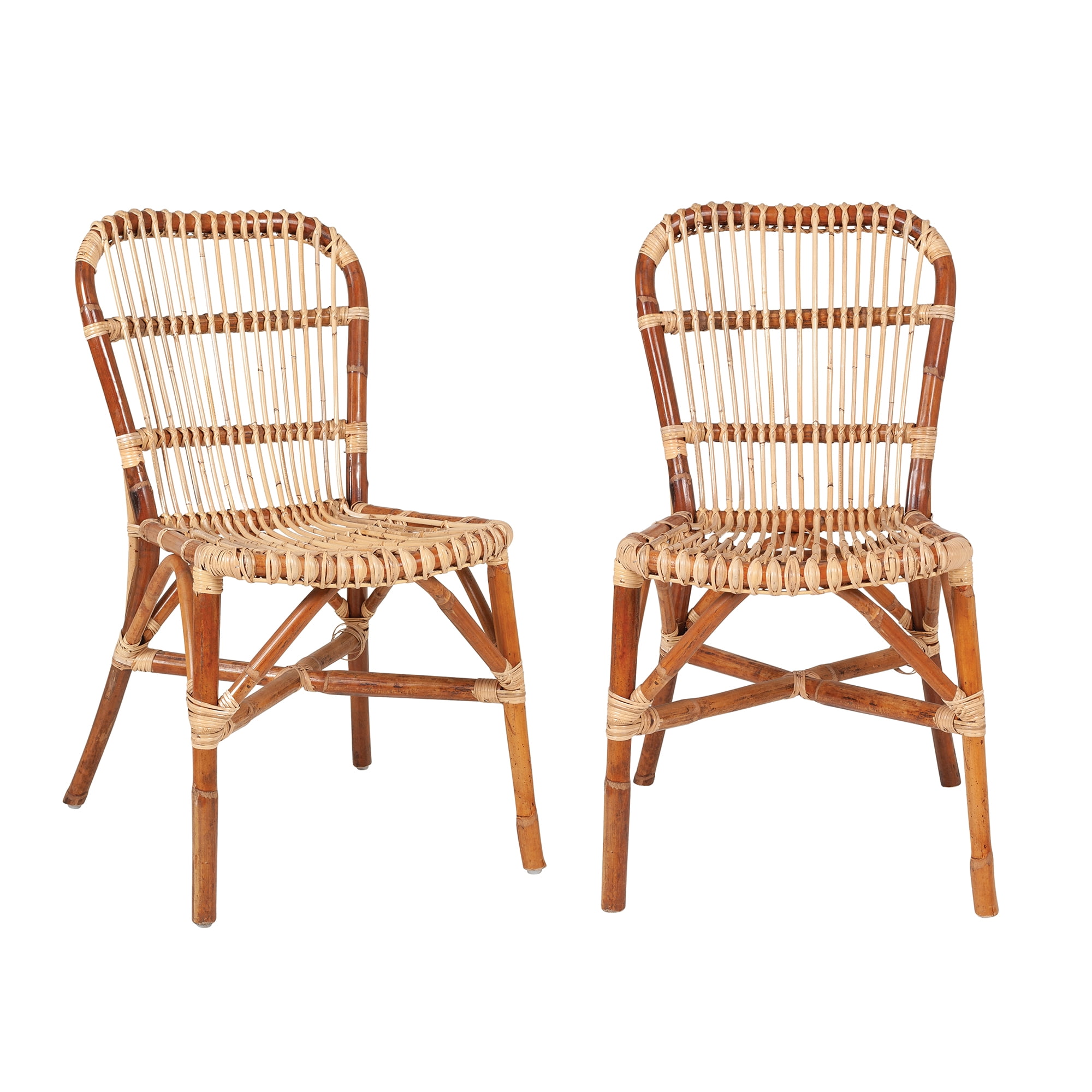 Lidah Rattan Accent Chairs by East at Main Set of 2 Handcrafted Steam