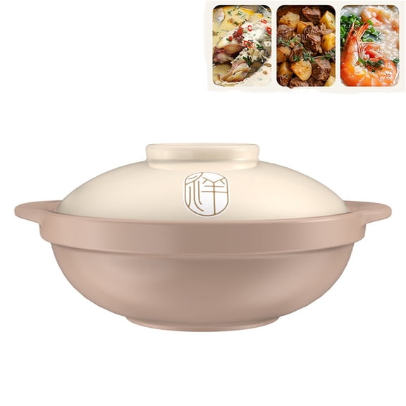 Lidded Clay Stew Pot, Non-Stick Ceramic Casserole Soup Pot, Versatile Cooking Pot for All Stoves, for Stewing, Soup Making & Home Cooking
