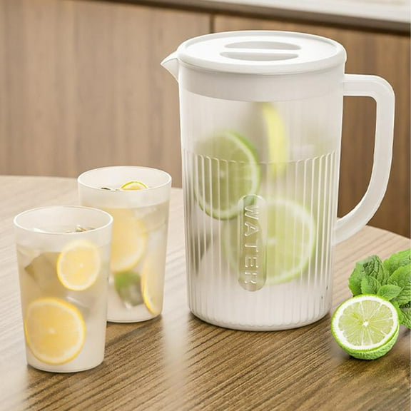 Lidded Cold Water Carafe, Eco Friendly Beverage Pitcher, Hot Cold Water Jug, Glass Lemonade Kettle, Iced Tea Dispenser, Home Party Drink Server TOPLIU