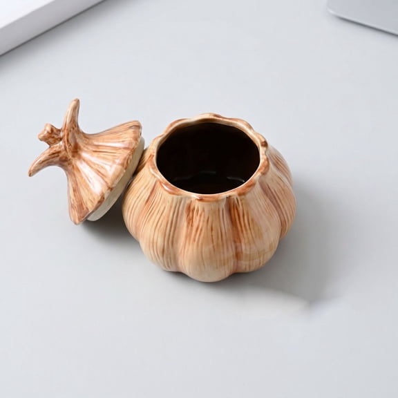 Lidded Curved Ceramic Multipurpose Vessel, Smooth Easy Clean Dual Function Ash & Candle Container, Versatile Decorative Holder for Living Room Office Indoor Tabletop Accent Setup