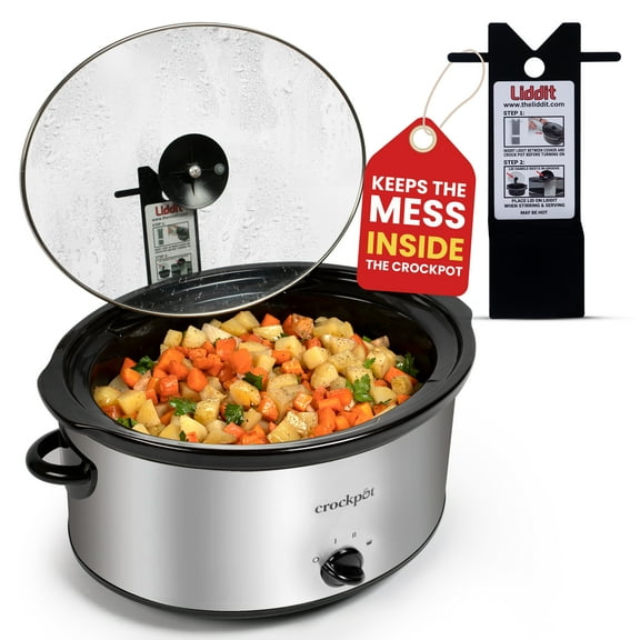 Liddit Crockpot Lid Holder - Easy to Use Crock Pot Lid Holder for Stovetop for Kitchen Organization - Durable and Space-Saving Slow Cooker Lid Holder - Black