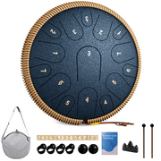 Lidguni 14" 15 Notes Rain Drum for Adults, Steel Tongue Drum, Tongue Pan Drums, White