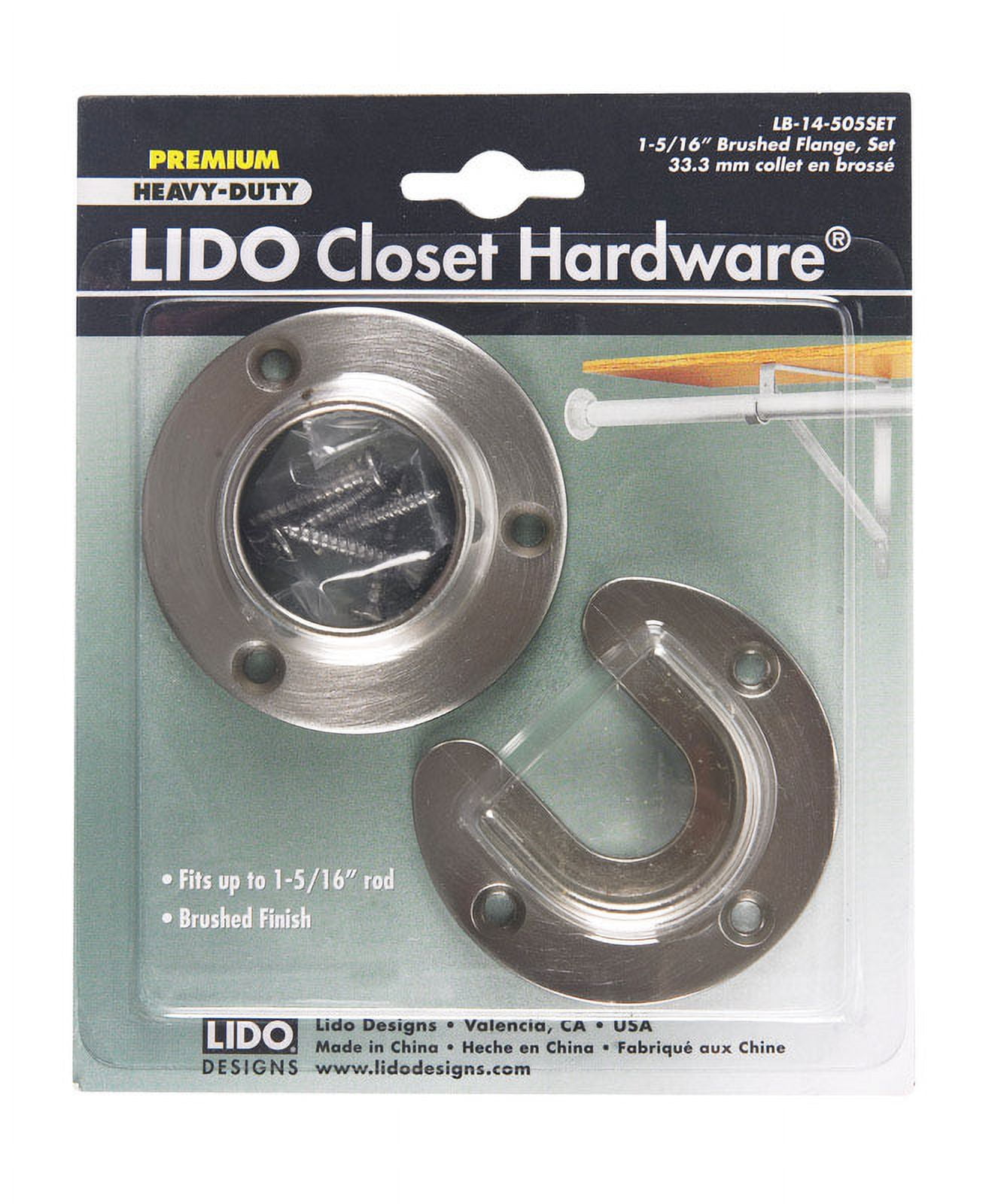 Lido Brushed Stainless Steel Closet Flange Set with Hardware