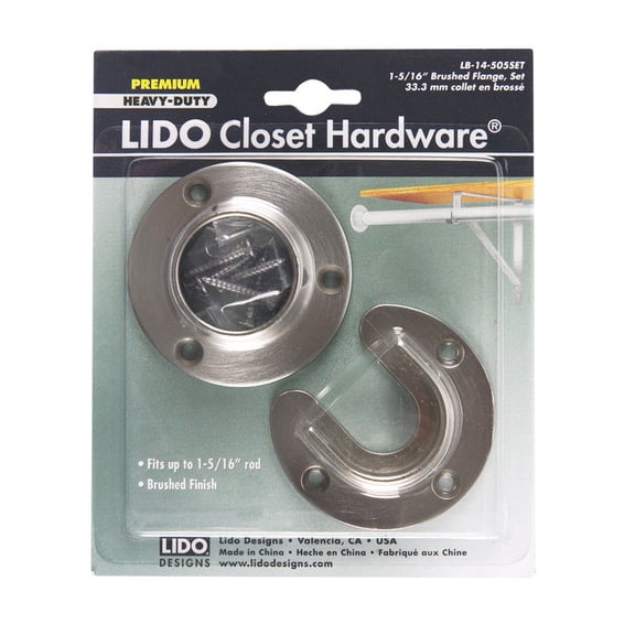 Lido 1-5/16 in. D Brushed Steel Closet Flange Set