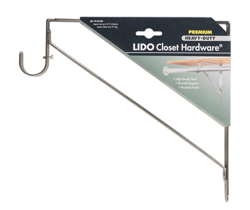 Satin Nickel Heavy Duty Shelf and Rod Bracket