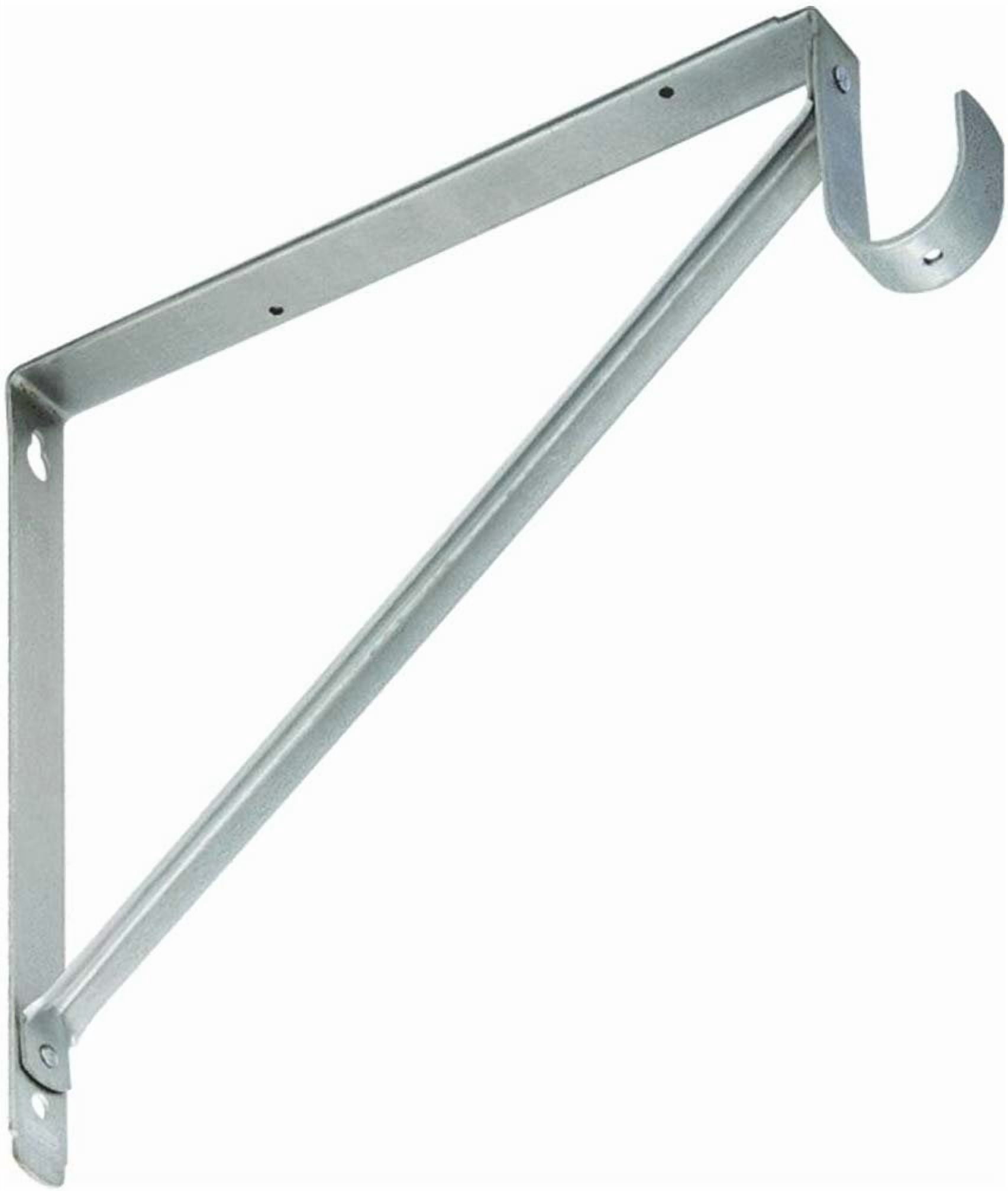Lido Designs Brushed Nickel Heavy Duty Shelf and Rod Bracket