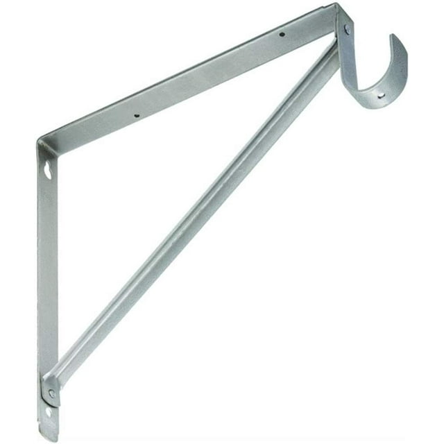 Lido Designs Brushed Nickel Heavy Duty Shelf and Rod Bracket