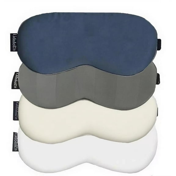 Lidoloka Bamboo Rayon Sleep Eye Masks for Adult 4 Pcs,Adjustable Strap for Sleeping, Travel,4 color series