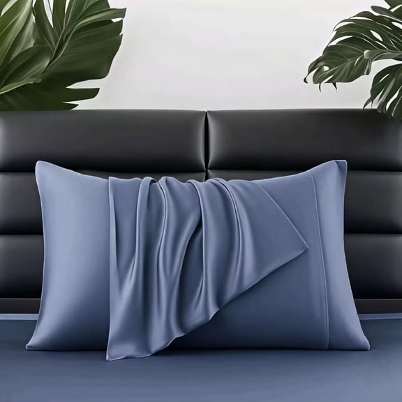Lidoloka Luxury 2Pcs Bamboo Rayon Pillowcases Set King Size for Adult,Cool&Soft,20"x40",Blue Gray