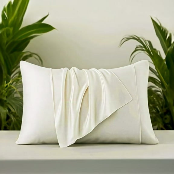 Lidoloka Luxury 2Pcs Bamboo Rayon Pillowcases Set Queen Size for Adult ,Cool&Soft,20"x30",Cream White