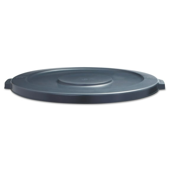 Lids For 44 Gal Waste Receptacles, Flat-Top, Round, Plastic Gray | Bundle of 5 Each
