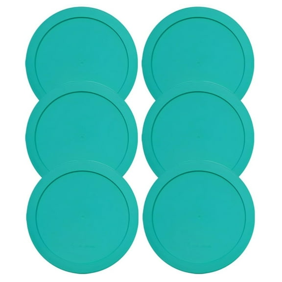 Lids for Pyrex and Anchor Round Glass Containers (4-Cups, Green-6PK)