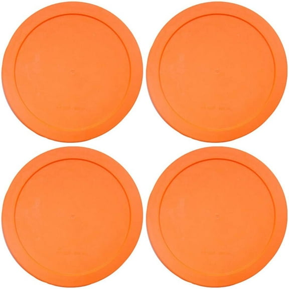 Lids for Pyrex and Anchor Round Glass Containers Works For 6/7 Cups(6-Cups, Orange-4PK