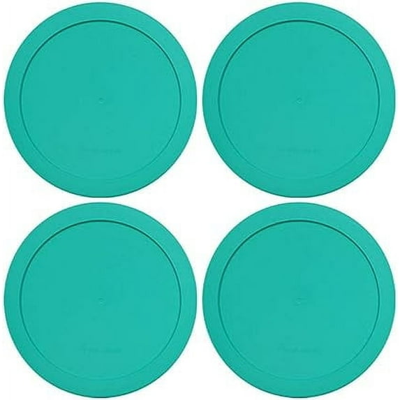 Lids for Pyrex and Anchor Round Glass Containers Works for 6/7 Cups(6-Cups, Green-4PK)
